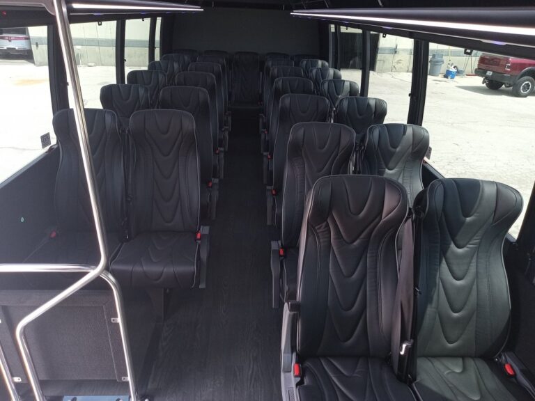 the interior of a minibus