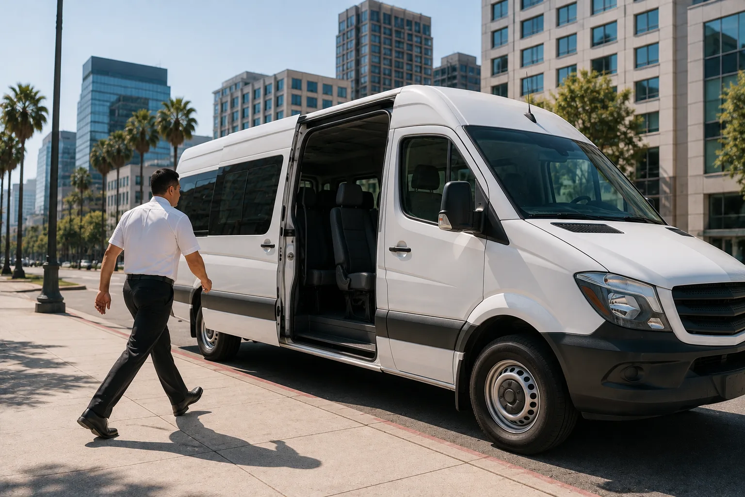 Sprinter van ready for a fast last-minute booking in Los Angeles